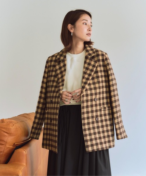 titivate（ティティベイト）の「ビッグシルエットジャケット（テーラードジャケット・レディース・ブラウン系その他/アイボリー/ピンク・S/M/L）」の13枚目の写真