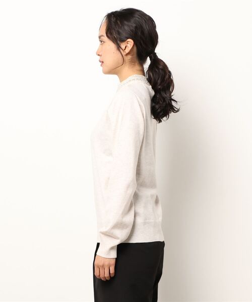 Te chichi CLASSIC（テチチクラシック）の「パールハイネックニット（ニット/セーター・レディース・ブラック/ベージュ・ﾌﾘ-）」の4枚目の写真