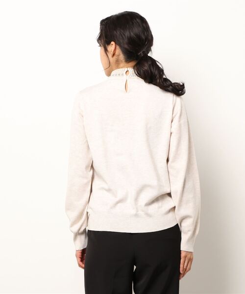 Te chichi CLASSIC（テチチクラシック）の「パールハイネックニット（ニット/セーター・レディース・ブラック/ベージュ・ﾌﾘ-）」の3枚目の写真