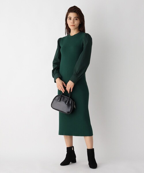 セール ドッキングボリュームスリーブ ニットワンピース Web限定サイズ ワンピース Opaque Clip オペークドットクリップ のファッション通販 Zozotown