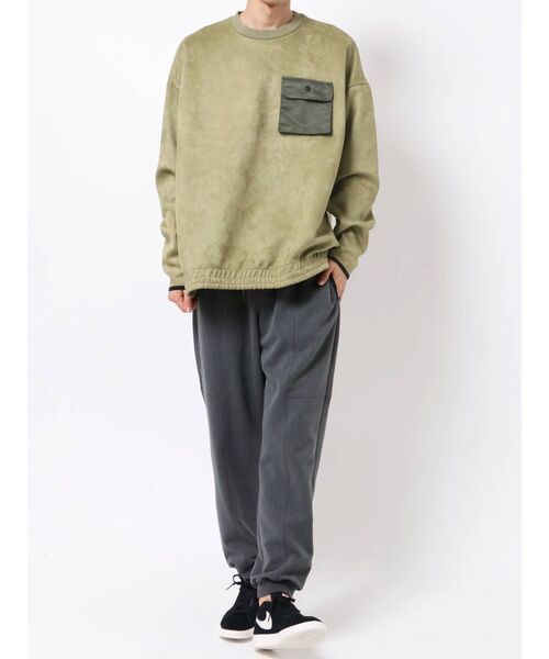 COTORICA(コトリカ)の「ヘム切替スエードポンチプルオーバー(Tシャツ/カットソー・メンズ・ブラック/グレー/モカ・MEDIUM/LARGE)」の11枚目の写真