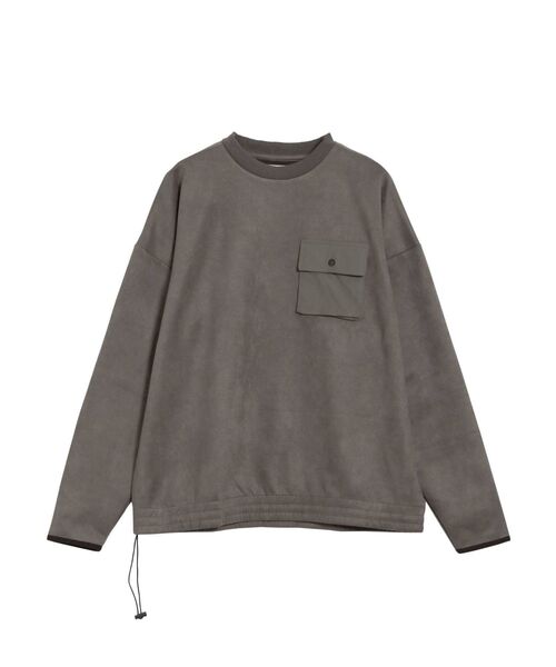 COTORICA(コトリカ)の「ヘム切替スエードポンチプルオーバー(Tシャツ/カットソー・メンズ・ブラック/グレー/モカ・MEDIUM/LARGE)」の16枚目の写真
