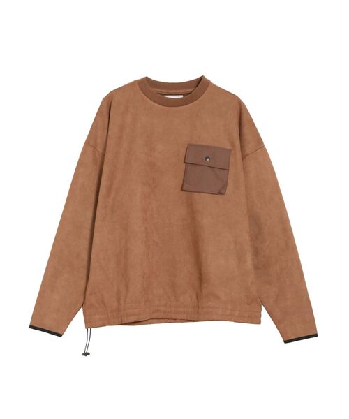COTORICA(コトリカ)の「ヘム切替スエードポンチプルオーバー(Tシャツ/カットソー・メンズ・ブラック/グレー/モカ・MEDIUM/LARGE)」の18枚目の写真