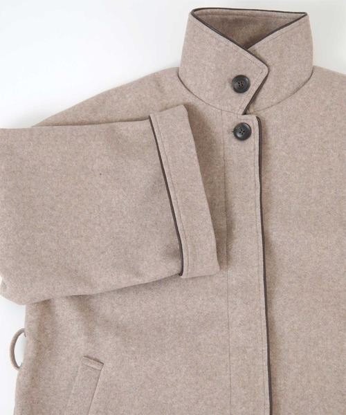 titivate（ティティベイト）の「ﾊﾟｲﾋﾟﾝｸﾞｽﾀﾝﾄﾞｶﾗｰﾊｰﾌｺｰﾄ（ステンカラーコート・レディース・オリーブ/アイボリー/モカ・M）」の12枚目の写真