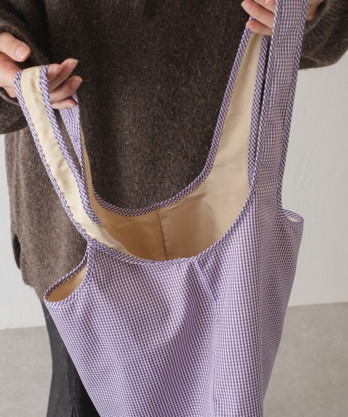 Kastane（カスタネ）の「【Spice Your Life】柄エコバッグ（エコバッグ/サブバッグ・レディース・チャコールグレー/ブラック/パープル/グレー/ブルー・FREE）」の8枚目の写真