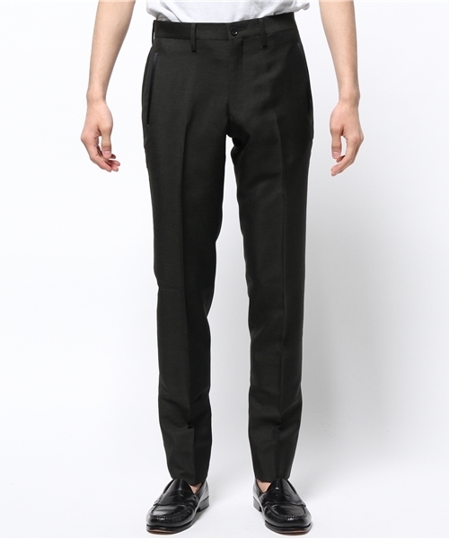 KATHARINE HAMNETT LONDON （キャサリンハムネットロンドン）の「CHAMBRAY MOHAIR WOOL / シャンブレーモヘアウールパンツ（スラックス・メンズ・グリーン/グレー・SMALL/LARGE/MEDIUM/XL）」の5枚目の写真