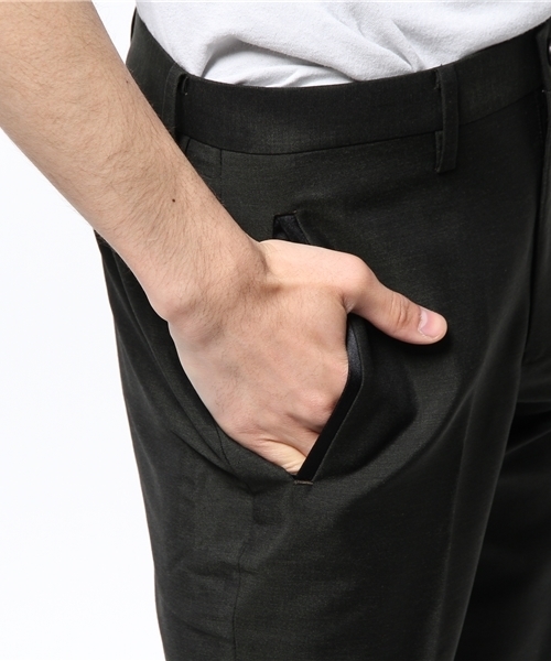 KATHARINE HAMNETT LONDON （キャサリンハムネットロンドン）の「CHAMBRAY MOHAIR WOOL / シャンブレーモヘアウールパンツ（スラックス・メンズ・グリーン/グレー・SMALL/LARGE/MEDIUM/XL）」の8枚目の写真