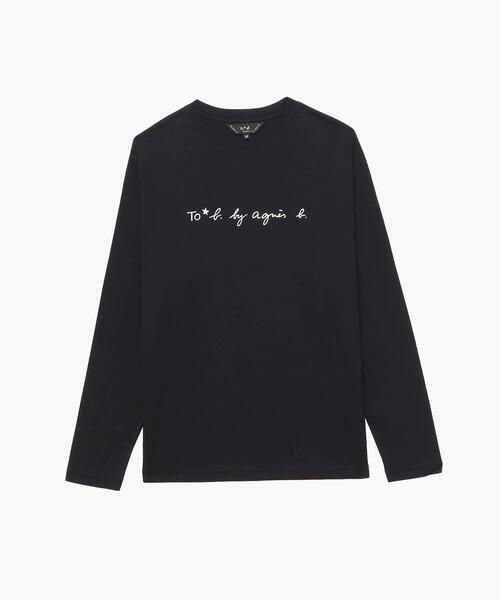 To b. by agnes b.(トゥービーバイアニエスベー)の「WM40 TS ボーイズロングロゴTシャツ(Tシャツ/カットソー・レディース・ブラック・40/38)」の1枚目の写真