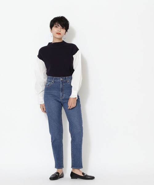 NATURAL BEAUTY BASIC（ナチュラルビューティーベーシック）の「デニムストレートパンツ（デニムパンツ・レディース・オフホワイト/ネイビー・X-SMALL/SMALL/MEDIUM）」の21枚目の写真