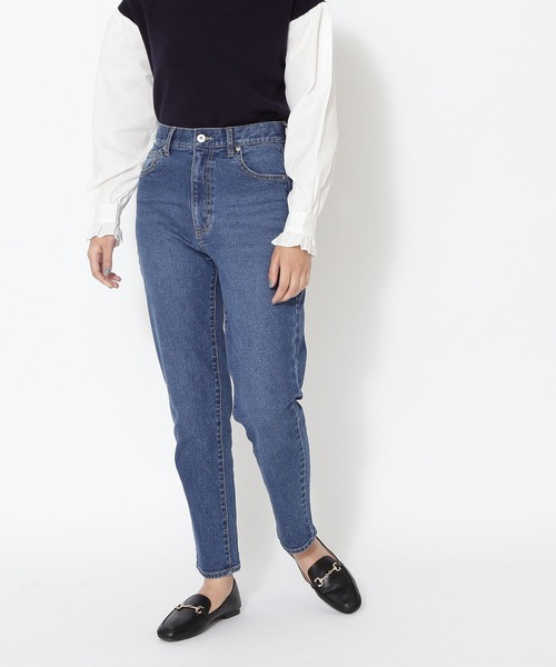 NATURAL BEAUTY BASIC（ナチュラルビューティーベーシック）の「デニムストレートパンツ（デニムパンツ・レディース・オフホワイト/ネイビー・X-SMALL/SMALL/MEDIUM）」の17枚目の写真