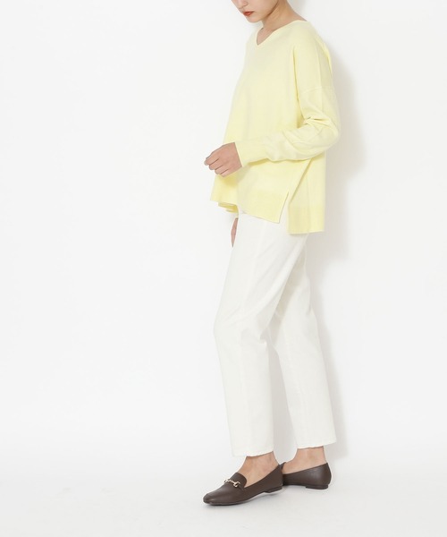 NATURAL BEAUTY BASIC（ナチュラルビューティーベーシック）の「デニムストレートパンツ（デニムパンツ・レディース・オフホワイト/ネイビー・X-SMALL/SMALL/MEDIUM）」の10枚目の写真