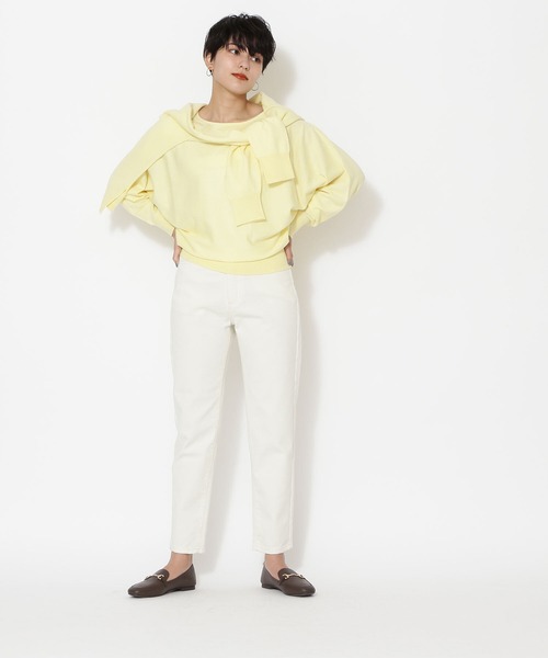 NATURAL BEAUTY BASIC（ナチュラルビューティーベーシック）の「デニムストレートパンツ（デニムパンツ・レディース・オフホワイト/ネイビー・X-SMALL/SMALL/MEDIUM）」の20枚目の写真