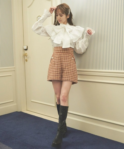 VIOLETTA（ヴィオレッタ）の「リボンブラウス（シャツ/ブラウス・レディース・ベージュ/ホワイト・FREE）」の6枚目の写真