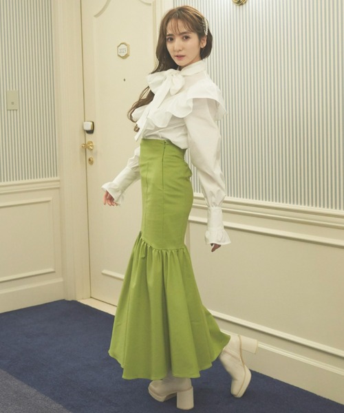 VIOLETTA（ヴィオレッタ）の「リボンブラウス（シャツ/ブラウス・レディース・ベージュ/ホワイト・FREE）」の12枚目の写真