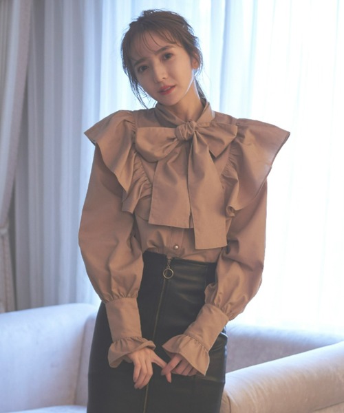VIOLETTA（ヴィオレッタ）の「リボンブラウス（シャツ/ブラウス・レディース・ベージュ/ホワイト・FREE）」の22枚目の写真