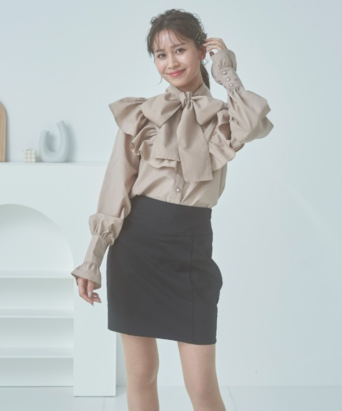 VIOLETTA（ヴィオレッタ）の「リボンブラウス（シャツ/ブラウス・レディース・ベージュ/ホワイト・FREE）」の17枚目の写真