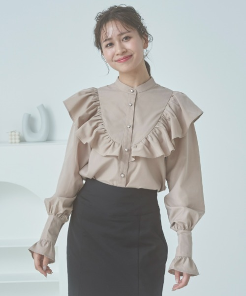 VIOLETTA（ヴィオレッタ）の「リボンブラウス（シャツ/ブラウス・レディース・ベージュ/ホワイト・FREE）」の18枚目の写真