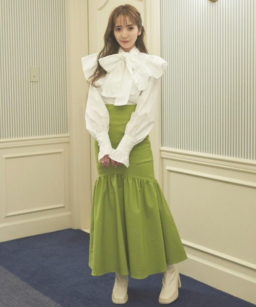 VIOLETTA（ヴィオレッタ）の「リボンブラウス（シャツ/ブラウス・レディース・ベージュ/ホワイト・FREE）」の10枚目の写真