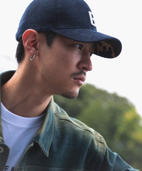 BEAMS HEART（ビームスハート）の「【ユニセックス】フェルト ワッペン コーデュロイ キャップ（キャップ・メンズ・ブラック/ネイビー/インディゴブルー・ONE SIZE）」の2枚目の写真