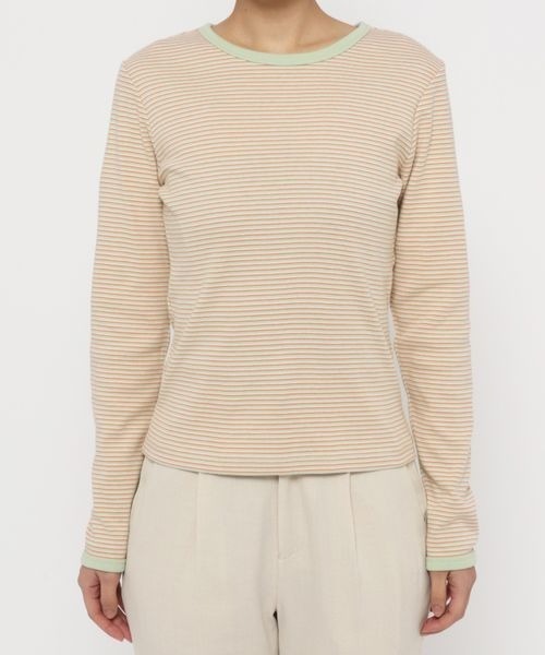 LOWRYS FARM（ローリーズファーム）の「カラーボーダーＴＬＳ　271428（Tシャツ/カットソー・レディース・ブラック系その他/ブルー系その他/グリーン系その他/オレンジ系その他・FREE）」の9枚目の写真