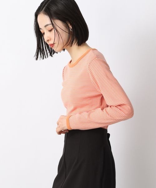 LOWRYS FARM（ローリーズファーム）の「カラーボーダーＴＬＳ　271428（Tシャツ/カットソー・レディース・ブラック系その他/ブルー系その他/グリーン系その他/オレンジ系その他・FREE）」の18枚目の写真