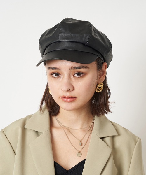 SPIRALGIRL（スパイラルガール）の「合皮キャスケット（キャスケット・レディース・ブラック・FREE）」の6枚目の写真