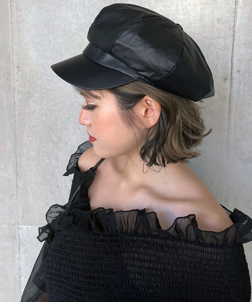 SPIRALGIRL（スパイラルガール）の「合皮キャスケット（キャスケット・レディース・ブラック・FREE）」の7枚目の写真