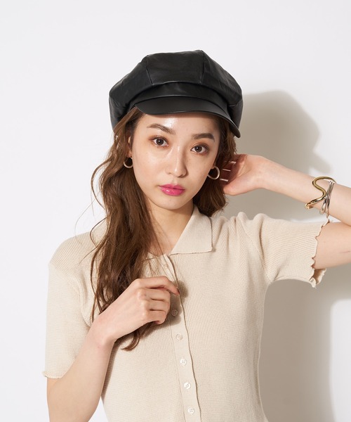 SPIRALGIRL（スパイラルガール）の「合皮キャスケット（キャスケット・レディース・ブラック・FREE）」の5枚目の写真