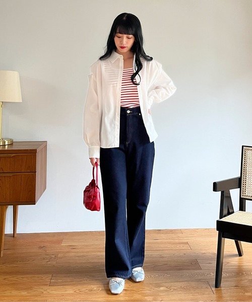 EPIMI E'PIMMY（エピミエピミー）の「カップ付きスクエアタンクトップ（タンクトップ・レディース・レッド/オフホワイト/ブルー/ブラック・MEDIUM）」の7枚目の写真