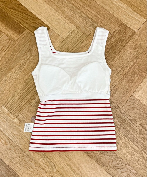 EPIMI E'PIMMY（エピミエピミー）の「カップ付きスクエアタンクトップ（タンクトップ・レディース・レッド/オフホワイト/ブルー/ブラック・MEDIUM）」の9枚目の写真