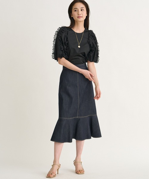 ANAYI(アナイ)の「【雑誌掲載】コットンサテンスカラップソデ ブラウス(シャツ/ブラウス・レディース・ブラック/ブルー/ホワイト・38/36)」の20枚目の写真