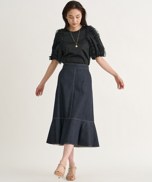 ANAYI(アナイ)の「【雑誌掲載】コットンサテンスカラップソデ ブラウス(シャツ/ブラウス・レディース・ブラック/ブルー/ホワイト・38/36)」の15枚目の写真