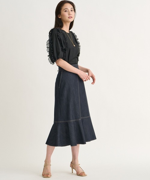 ANAYI(アナイ)の「【雑誌掲載】コットンサテンスカラップソデ ブラウス(シャツ/ブラウス・レディース・ブラック/ブルー/ホワイト・38/36)」の10枚目の写真