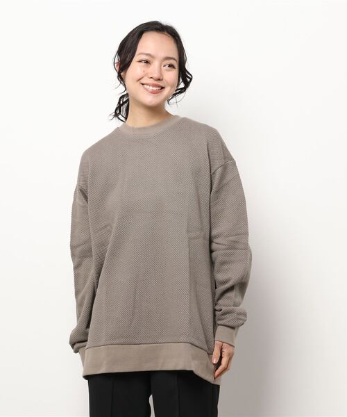 Bling Leads(ブリングリーズ)の「《Bling Leads》ワッフル クルーネックカットソー(Tシャツ/カットソー・レディース・ブラック/モカ/グレイッシュベージュ・MEDIUM/LARGE/X-LARGE)」の3枚目の写真