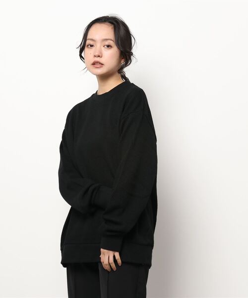 Bling Leads(ブリングリーズ)の「《Bling Leads》ワッフル クルーネックカットソー(Tシャツ/カットソー・レディース・ブラック/モカ/グレイッシュベージュ・MEDIUM/LARGE/X-LARGE)」の1枚目の写真