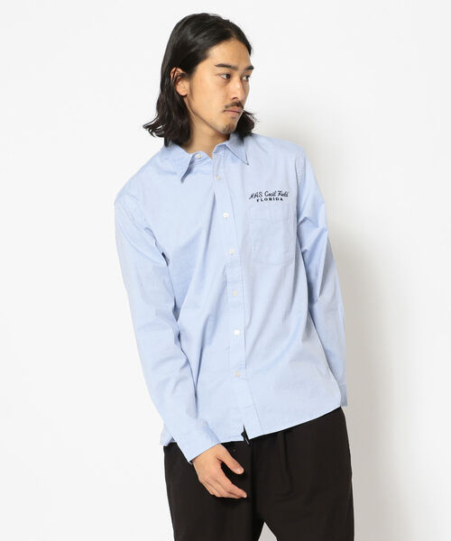 AVIREX（アヴィレックス）の「長袖 オックスフォード シャツ デューティキャット / LONG SLEEVE OXFORD SHIRT DUTY CAT /アヴィレックス / AVIREX（シャツ/ブラウス・メンズ・サックスブルー/レモンイエロー/ホワイト・MEDIUM/LARGE/XX-LARGE/X-LARGE）」の11枚目の写真