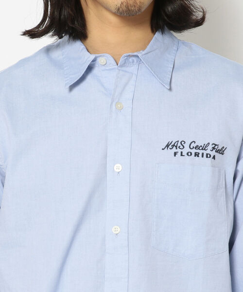 AVIREX（アヴィレックス）の「長袖 オックスフォード シャツ デューティキャット / LONG SLEEVE OXFORD SHIRT DUTY CAT /アヴィレックス / AVIREX（シャツ/ブラウス・メンズ・サックスブルー/レモンイエロー/ホワイト・MEDIUM/LARGE/XX-LARGE/X-LARGE）」の9枚目の写真