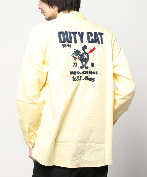 AVIREX（アヴィレックス）の「長袖 オックスフォード シャツ デューティキャット / LONG SLEEVE OXFORD SHIRT DUTY CAT /アヴィレックス / AVIREX（シャツ/ブラウス・メンズ・サックスブルー/レモンイエロー/ホワイト・MEDIUM/LARGE/XX-LARGE/X-LARGE）」の3枚目の写真