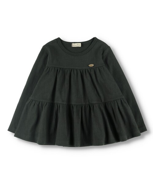 BRANSHES(ブランシェス)の「ティアード長袖Tシャツ ロンT(Tシャツ/カットソー・キッズ・チャコールグレー/ライトグリーン・130/90/100/120/150/110/140)」の21枚目の写真