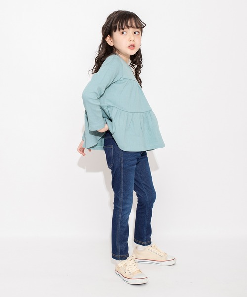 BRANSHES(ブランシェス)の「ティアード長袖Tシャツ ロンT(Tシャツ/カットソー・キッズ・チャコールグレー/ライトグリーン・130/90/100/120/150/110/140)」の18枚目の写真