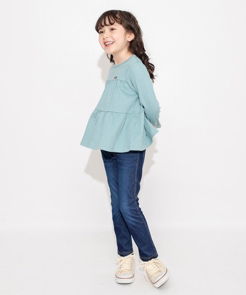 BRANSHES(ブランシェス)の「ティアード長袖Tシャツ ロンT(Tシャツ/カットソー・キッズ・チャコールグレー/ライトグリーン・130/90/100/120/150/110/140)」の19枚目の写真