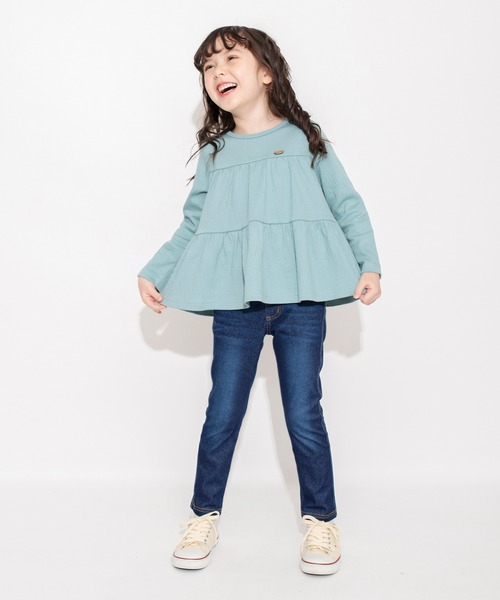 BRANSHES(ブランシェス)の「ティアード長袖Tシャツ ロンT(Tシャツ/カットソー・キッズ・チャコールグレー/ライトグリーン・130/90/100/120/150/110/140)」の16枚目の写真