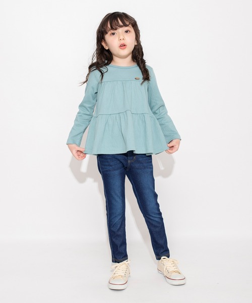 BRANSHES(ブランシェス)の「ティアード長袖Tシャツ ロンT(Tシャツ/カットソー・キッズ・チャコールグレー/ライトグリーン・130/90/100/120/150/110/140)」の20枚目の写真