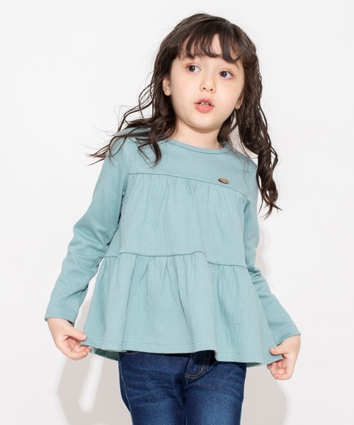 BRANSHES(ブランシェス)の「ティアード長袖Tシャツ ロンT(Tシャツ/カットソー・キッズ・チャコールグレー/ライトグリーン・130/90/100/120/150/110/140)」の13枚目の写真
