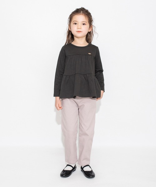 BRANSHES(ブランシェス)の「ティアード長袖Tシャツ ロンT(Tシャツ/カットソー・キッズ・チャコールグレー/ライトグリーン・130/90/100/120/150/110/140)」の11枚目の写真