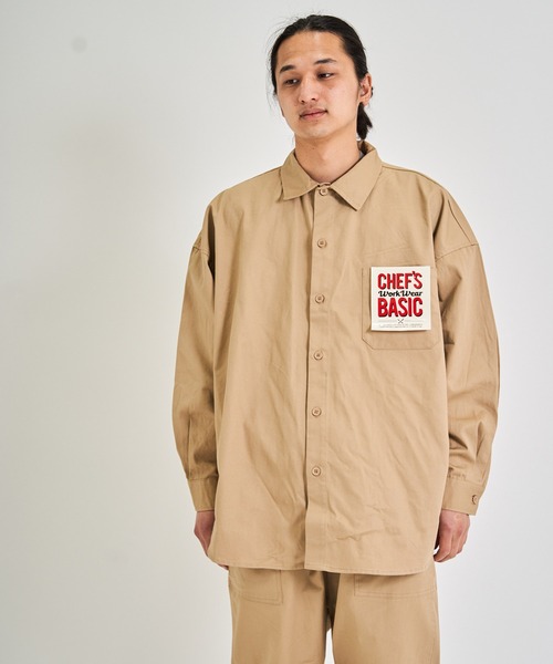 CORISCO（コリスコ）の「ツイルBIGシャツ(M1)（シャツ/ブラウス・メンズ・ブラック/ベージュ/ネイビー/ブラウン/カーキ/インディゴブルー/ブルー/アイボリー/ダークインディゴブルー/その他1/その他2/その他3/その他4/その他5/その他6/その他7/その他8/その他9・MEDIUM/LARGE）」の4枚目の写真