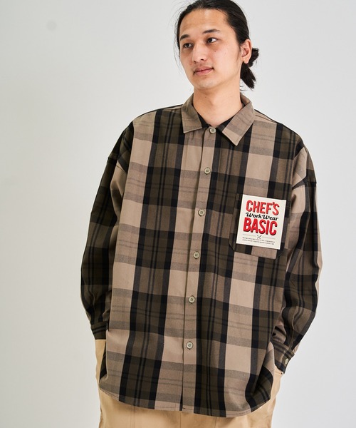 CORISCO（コリスコ）の「ツイルBIGシャツ(M1)（シャツ/ブラウス・メンズ・ブラック/ベージュ/ネイビー/ブラウン/カーキ/インディゴブルー/ブルー/アイボリー/ダークインディゴブルー/その他1/その他2/その他3/その他4/その他5/その他6/その他7/その他8/その他9・MEDIUM/LARGE）」の14枚目の写真