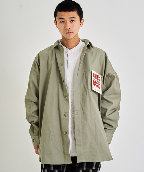 CORISCO（コリスコ）の「ツイルBIGシャツ(M1)（シャツ/ブラウス・メンズ・ブラック/ベージュ/ネイビー/ブラウン/カーキ/インディゴブルー/ブルー/アイボリー/ダークインディゴブルー/その他1/その他2/その他3/その他4/その他5/その他6/その他7/その他8/その他9・MEDIUM/LARGE）」の5枚目の写真