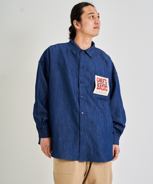 CORISCO（コリスコ）の「ツイルBIGシャツ(M1)（シャツ/ブラウス・メンズ・ブラック/ベージュ/ネイビー/ブラウン/カーキ/インディゴブルー/ブルー/アイボリー/ダークインディゴブルー/その他1/その他2/その他3/その他4/その他5/その他6/その他7/その他8/その他9・MEDIUM/LARGE）」の7枚目の写真