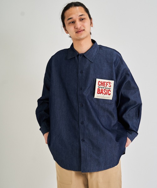 CORISCO（コリスコ）の「ツイルBIGシャツ(M1)（シャツ/ブラウス・メンズ・ブラック/ベージュ/ネイビー/ブラウン/カーキ/インディゴブルー/ブルー/アイボリー/ダークインディゴブルー/その他1/その他2/その他3/その他4/その他5/その他6/その他7/その他8/その他9・MEDIUM/LARGE）」の9枚目の写真